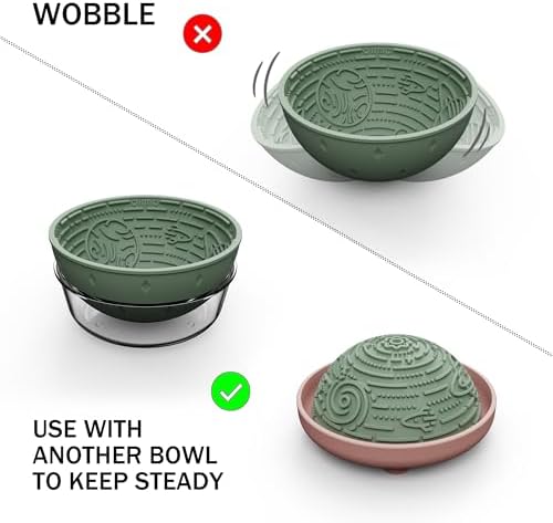 OHMO Slow Feeder Bowl & Lick Mat for Dogs, Galaxy Design, 6.3", Sage Green