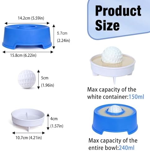 2026 New Dog Lick Bowl, Rolled Ball-in Slow Feeder for Liquid and Thick Treat, Interactive Dog Lick Bowl with 5/6 Cup Yogurt Licking Toy, Bone Broth for Large Medium Small Dogs and Cats Blue