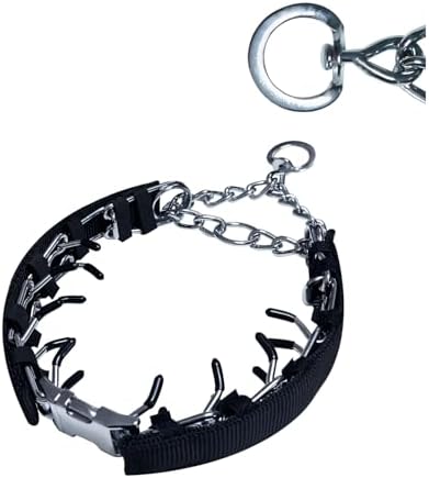 Prong Training Collar for Dogs, Rotating Ring Welding, Adjustable Dog Training Pinch Collar with Quick Release Buckle, for Small Medium Large Dogs