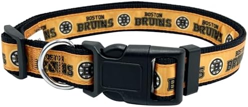 NHL Boston Bruins Collar for Dogs & Cats, Medium. - Adjustable, Cute & Stylish! The Ultimate Hockey Fan Collar!, Medium (12-18" Length x 0.62" Width)