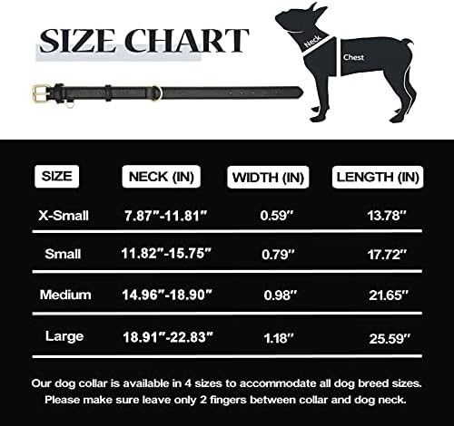 Leather Dog Collar for Small Medium Large Dogs Soft Waterproof Padded Puppy Collars