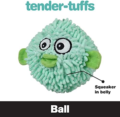 SmartPetLove Snuggle Puppy Tender-Tuffs Ball Dog Toy, Plush Pufferfish