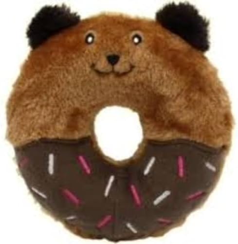 ZippyPaws Donutz Buddies Interactive Pet Toys - Donut Dog Hide and Seek Toy, Puppy Toys, Colorful Squeaky Dog Toys, Bear, Original, (ZP1032)