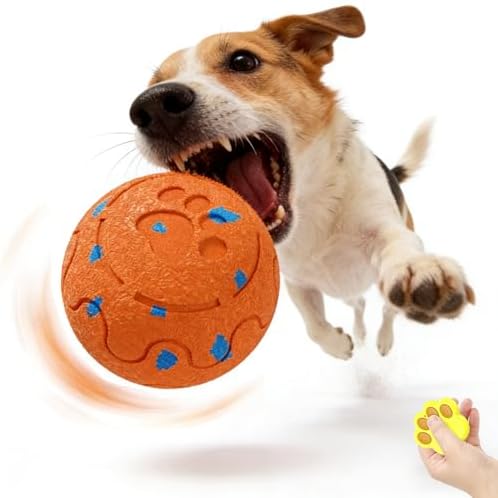 Interactive Dog Ball- Remote Control Dog Toy, Chase Buddy Dog Toy with 3 Modes, Large Size Motion Activated Dog Toys, E-TPU Durable Smart Ball for Dogs, Giggle Ball for Small Medium & Large Dogs
