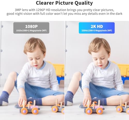 VSTARCAM 2 Lens 2K Indoor Camera with Micro SD Card 64 GB, One-Tap Call, PIR Motion Detection, Color Night Vision, Two-Way Audio