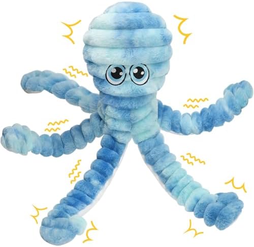 PrimePets 27” Extra Large Dog Toys, Plush Crinkle Squeaky Octopus Dog Toy