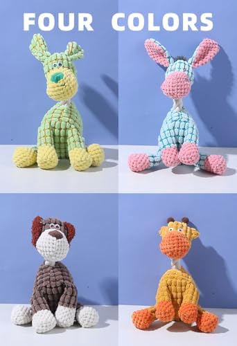 Brown Dog Plush Chew Toy with Squeakers – Durable, Soft, and Fun Interactive Dog Toy for Teeth Cleaning, Training, and Relieving Anxiety – Perfect for Small, Medium, and Large Dogs