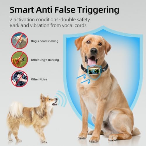 FAFAFROG Dog Bark Collar, Rechargeable Smart Collar, Anti Barking Training Collar with 5 Adjustable Sensitivity Beep Vibration, Bark Collar for Large Medium Small Dogs (Gold)