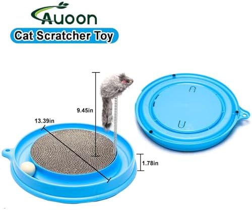 AUOON Cat Scratcher Toy with Ball Track for Indoor Cats and Kittens, Gray