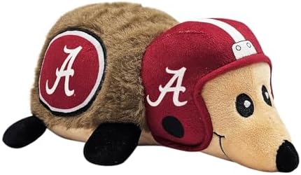 NCAA Alabama Crimson Tide Plush Hedgehog Toy for Dogs & Cats, Cool Soft Pet Toy for Fun and Interactive Play, Dog Chew Toy with Squeaker, Licensed Hot Pet Toy