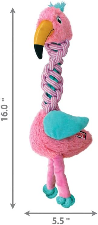 KONG Knots Twists Dog Toys, 2-Pack Assorted – Durable Braided Rope with Squeaker, Minimal Stuffing, Soft & Tough Chew Toy for Thrashing & Teeth Cleaning (Medium/Large)
