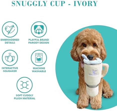 Haute Diggity Dog Snuggly Cup Plush Dog Toy Tumbler Parody Stuffed Chew Toy
