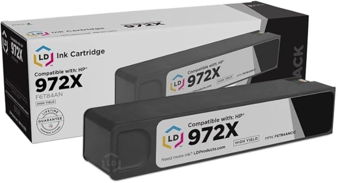 LD Products Ink Cartridge Replacement Compatible with HP 972X F6T84AN High Yield (Black) for use with Printers PageWide Pro MFP 477dw, 577dw, 452dn, 477dn, and 477dw