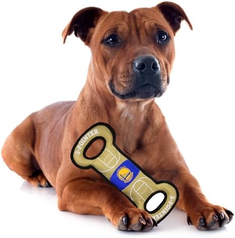 Pets First NBA Golden State Warriors Field Toy. - Tough Nylon Pet Toy with Double Trim Stitching & Inner Squeaker, one Size (GSW-3030)