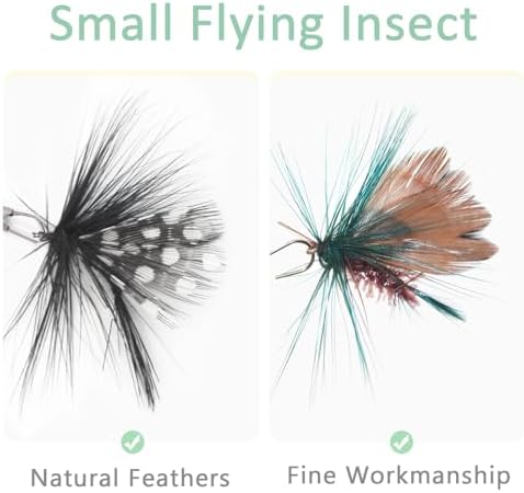 SONGWAY Cat Toy Wand Replacement - 10 Pieces Insect Butterfly Cat Toys, Cat Feather Toy Refills, Cat Teaser Wand Attachments, Interactive Cat Toys for Indoor Cats