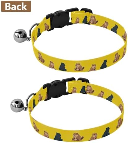 Cute Cartoon Groundhogs Small Dog Collar 2 Pack Adjustable Pet Collar Length 10.6" to 17.1"