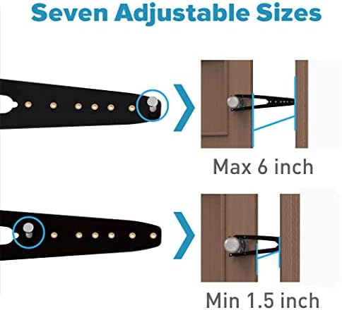 Neobay Cat Door Latch with Stabilizer, 7 Sizes Adjustable Cat Door Holder Latch to Keep Dog Out of Litter Box, Economical Alternative of Pet Gates and Interior Pet Door, Black, 1 Pack