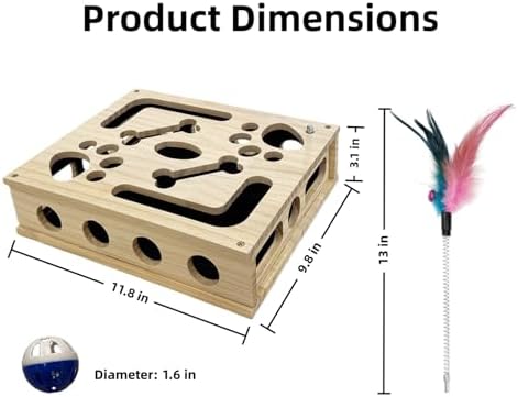 Cat Scratch Puzzle Enrichment Box, Cat Nail File Enrichment Box Sandpaper, Interactive Cats Treat Toy Stress Free, Scratchers that Trim Nails