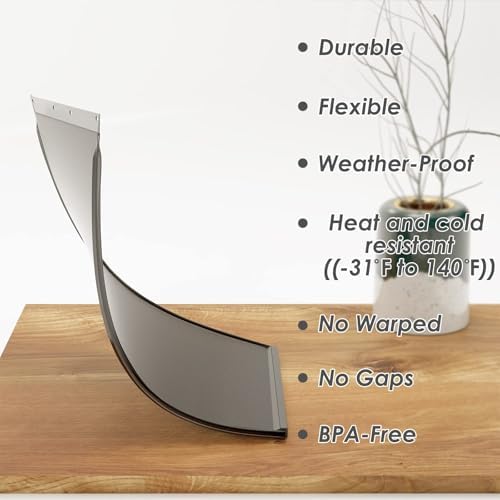MIAOTONG Weatherproof Extra Large Dog Door Replacement Flaps with Screws | Compatible with PetSafe Freedom Doggie Door PAC 11-11040, 13 1/8” x 24 7/8”, Flexible, Durable, BPA-Free, with Magnetic Strip