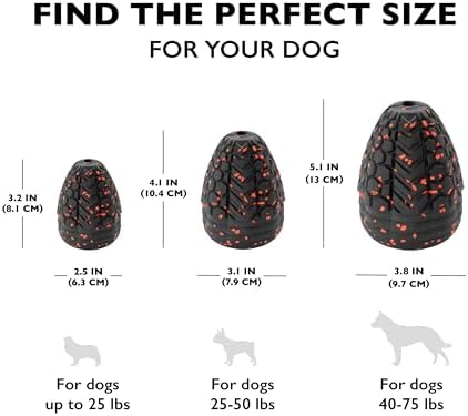 Chew King Supreme Durable Rubber Dog Toy for Aggressive Chewers, Treat-Dispensing Heavy-Duty Chew Toy with Safety Air Vent, Interactive Dog Toy for Training & Enrichment, Large 4.1" x 3.1"