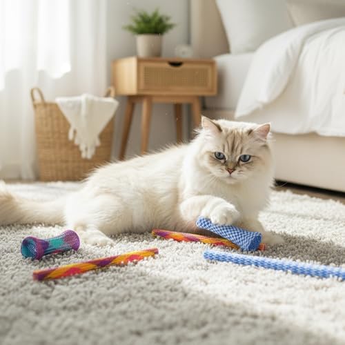 10PCS Kitten Colorful Fun Tubes, Cat Tube Spring Toy Interactive Cat Toys, Indoor Interactive Cats Tube, Spring Tubes Toy for Indoor Cats to Chase, Bite, and Pounce