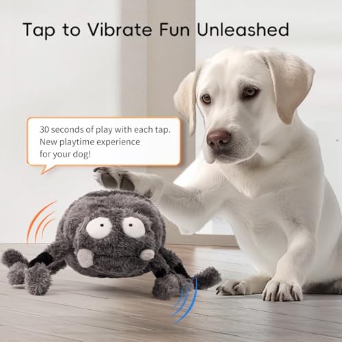 Interactive Dog Toys, Moving Squeaky Plush Dog Toy-Spider