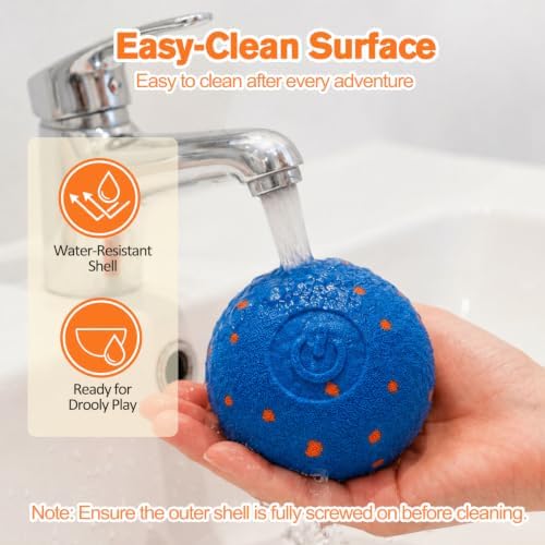 Smart E-TPU Interactive Dog Ball, Automatic Moving & Vibrating Dog Toy, Rechargeable Self Moving Dog Ball with 2 Play Modes, Durable Chew Toy for Medium Large Dogs