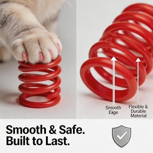 120 Pcs Cat Springs for Cats in 2 Storage Boxes for Interactive Play