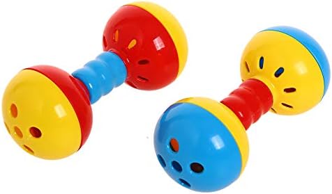 QBLEEV 2 Pack Parakeets Conures Foot Toys, Bird Rattles Bells Play Gym Toy