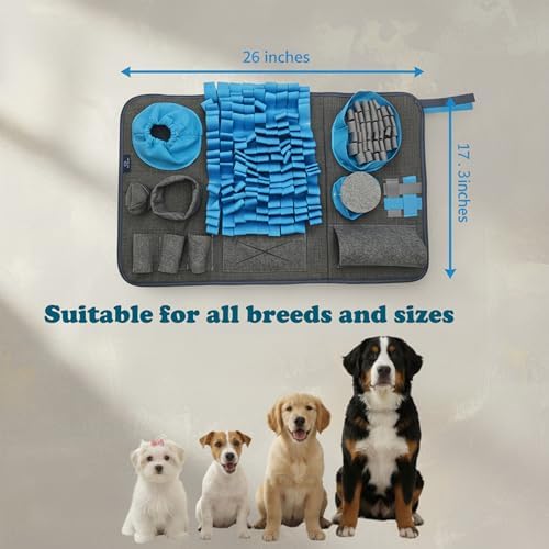 S Snuffle Mat Blue Dog Puzzle Enrichment Slow Feeder