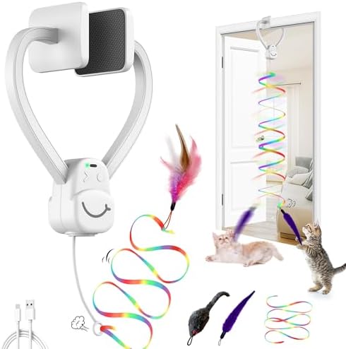 Interactive Cat Toy for Indoor Cats, Door Mounted Automatic Cat Toy