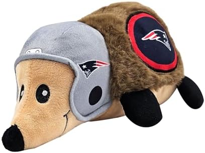 NFL NEW England Patriots Plush Hedgehog Toy for Dogs & Cats, Cool Soft Pet Toy for Fun and Interactive Play, Dog Chew Toy with Squeaker, Licensed Hot Pet Toy