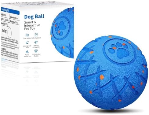 Moving Dog Toy, Interactive, Bouncing and Rotating, Silent Foam Material, IP54 Waterproof Rating, Smart Active Rolling, Stimulation Toys for Medium and to Keep Them Busy