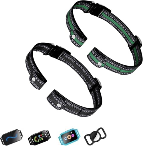 Aikko 2-Pack Replacement Straps for GPS Dog Shock Collar, Black & Green