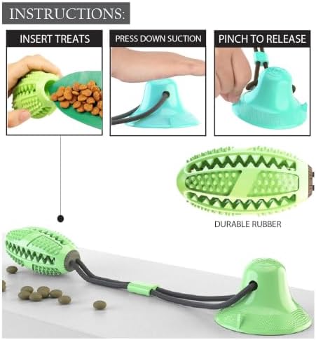 Pet Life ® 'Grip N' Play' Glass or Surface Suction Gripping Rope and Treat Dispensing Dental Football Interactive Dog Toy