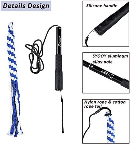 Flirt Pole for Dogs, Interactive Teaser Wand with Fleece Rope Toy