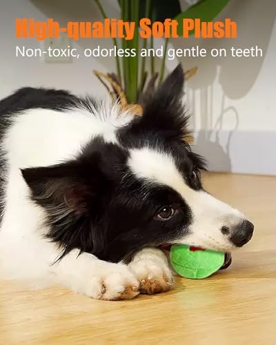 Squeaky Dog Toys, Stuffed Plush Puppy Toy Balls to Keep Them Busy, (4 Pack) Interactive Funny Pet Ball with Squeaker for Puppies Small Breed Medium Dogs
