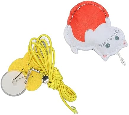 Gavigain Interactive Cat Toy, Hanging Catnip Toy with Adjustable Elastic Cord, Felt Stress Relief Toy for Cats, Non Marking, Anxiety and Boredom Relief