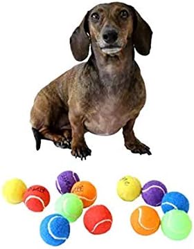 Midlee Mini 1.5" Dog Tennis Balls with Squeaker, Set of 12