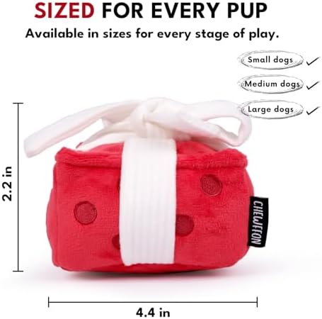 CHEWFFON Gift Box Snuffle Dog Toy, Interactive Treat Hiding Puzzle Toy
