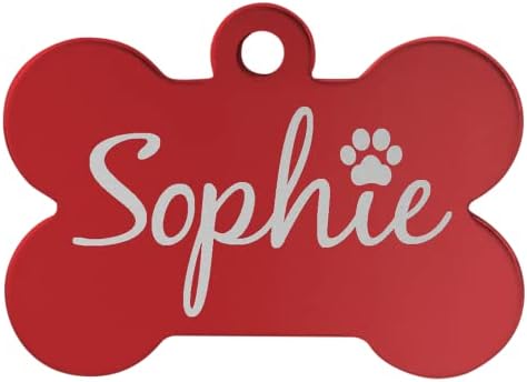 Signature Custom Laser Engraved Anodized Aluminum Pet ID Tags (Blue, Bone 1 1/2" x 1")