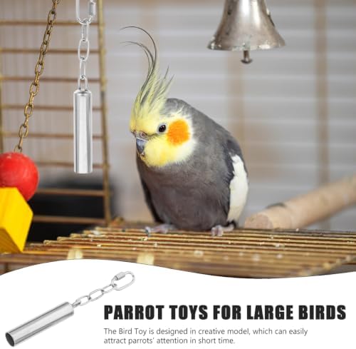 Ipetboom Bird Bell Toy Set of 3 Stainless Steel Cage Pendant for Parakeets Parrot Toys for Large Birds Hanging Hook Design 3.34 X 3.34 X 2.00 in
