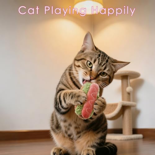 5Pcs Plush Pet Toy, Realistic Food Shaped Chew Toy for Cat, Relieve Boredom (5)