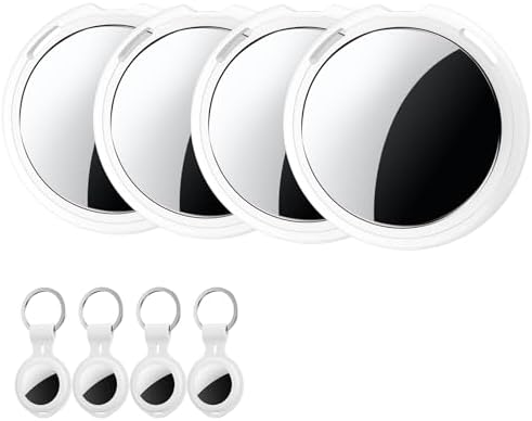 4 Pack Smart Tracker Tags MFi Certified Item Finder Apple Find My iOS Only | Bluetooth Air Worldwide Tracking Tracker Tags Waterproof Key Finder Locator with Sound for Luggage Wallet Pets Dogs Cats
