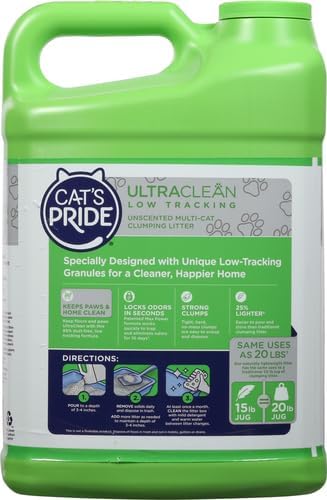 Cat's Pride Max Power: UltraClean Low Tracking Multi-Cat Clumping Litter - Keeps Paws & Home Clean - Up to 10 Days of Powerful Odor Control - 99% Dust Free - Unscented,15 Pounds,(Pack of 2)