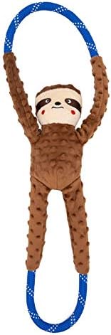 ZippyPaws RopeTugz Durable Dog Pull Rope Toy, Interactive Tug of War- Sloth