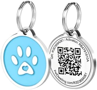 Pet Dwelling QR Code Pet ID Tag – Scan to Contact Owner Instantly, No App Needed, Smart Dog & Cat Tag with Free Personalized Online Pet Profile