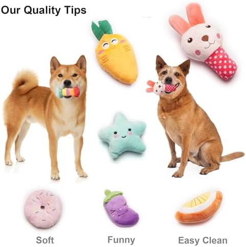 Squeaky Dog Toys for Small Medium Dogs, 9 Pack Stuffed Puppy Teething Toys