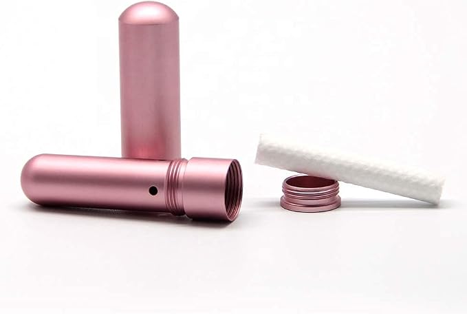 3 Essential Oil Aromatherapy Inhalers with Cotton Wicks – Multi-Color – Empty Reusable Nasal Inhaler Tubes Made of Medical-Grade Aluminum – Travel Friendly Personal Diffusers for Stress Anxiety Relief