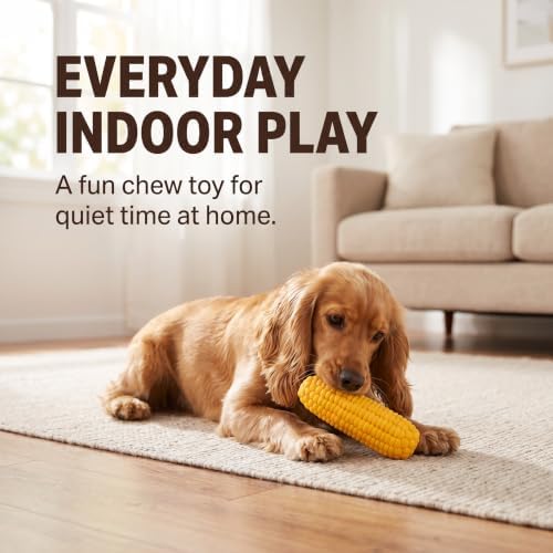JJLFresheners Pet Dog Puppy Latex Corn Shape Squeaky Bite-Resistant Interactive Play Chew Toy Pet Supplies Dog Toy Corn, Toys Aggressive Chewers for Small/Medium/Large